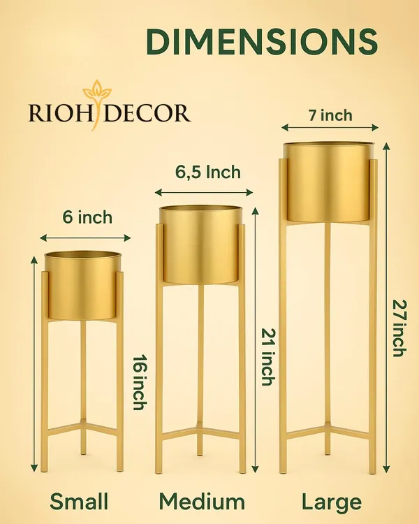 Gold_Premium_Planter_With_Stands_Modern_Decorative_Metal_Plant_Pot_Combo_Set