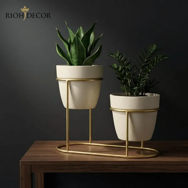 Ivory_White_And_Gold_Premium_Metal_Plant_Stand_Set_Heavy_Duty_Iron_Plant_Riser_For_Indoor_Outdoor_Pots_Modern_Balcony_Living_Room_Garden_Decor_With_Stand