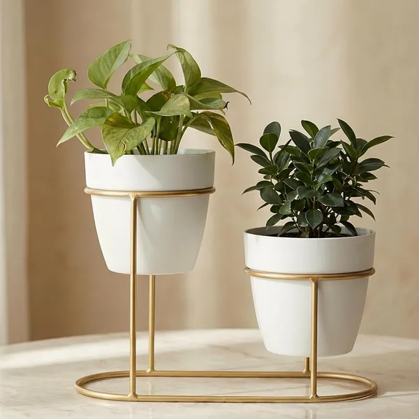 Ivory_White_And_Gold_Premium_Metal_Plant_Stand_Set_Heavy_Duty_Iron_Plant_Combo_Set