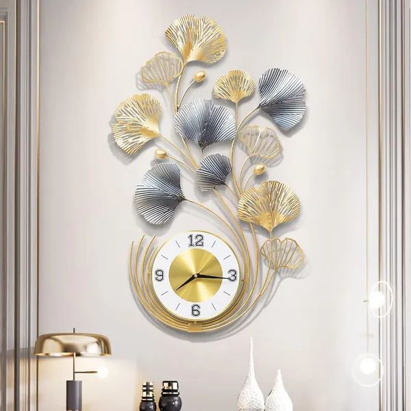 Gold_Luxury_Metal_Wall_Clock_For_Living_Room_Modern_Large_Designer_Wall_Art_Clock_Combo_Set