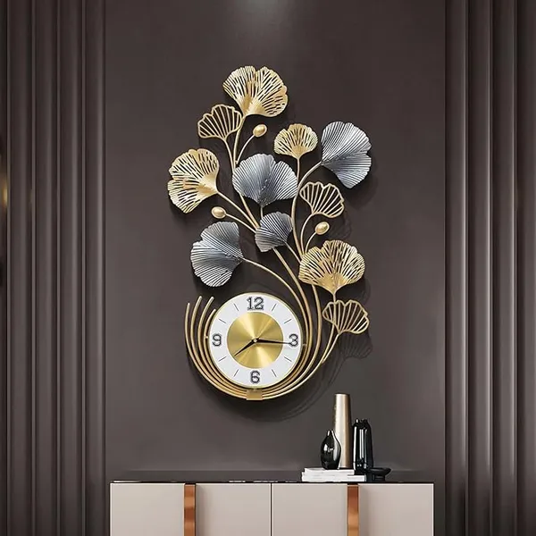 Gold_Luxury_Metal_Wall_Clock_For_Living_Room_Modern_Large_Designer_Wall_Art_Clock_Combo_Set