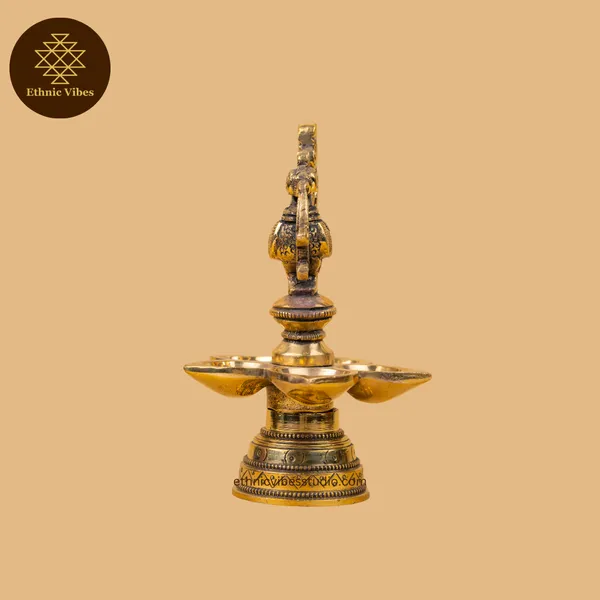 Gold_Pure_Brass_Premium_5_Wick_Diya_For_Puja_Decor