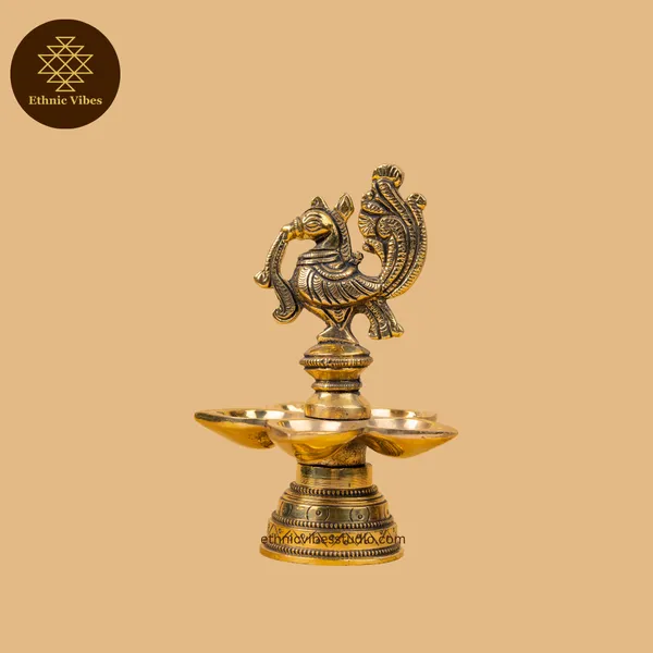 Gold_Pure_Brass_Premium_5_Wick_Diya_For_Puja_Decor