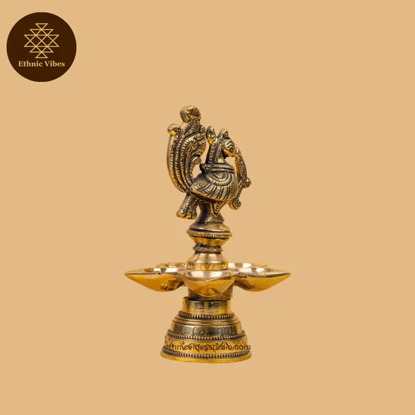 Gold_Pure_Brass_Premium_5_Wick_Diya_For_Puja_Decor