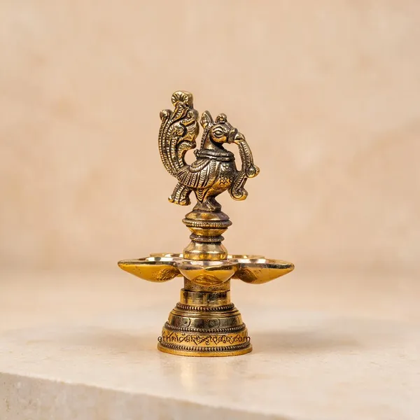 Gold_Pure_Brass_Premium_5_Wick_Diya_For_Puja_Decor