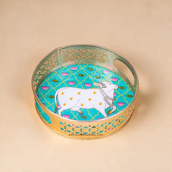 Gold_Brass_Coated_Premium_Tray_Set_For_Puja_Decor