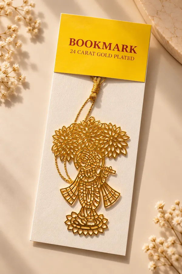 Gold_Premium_Brass_Bookmark_Krishna