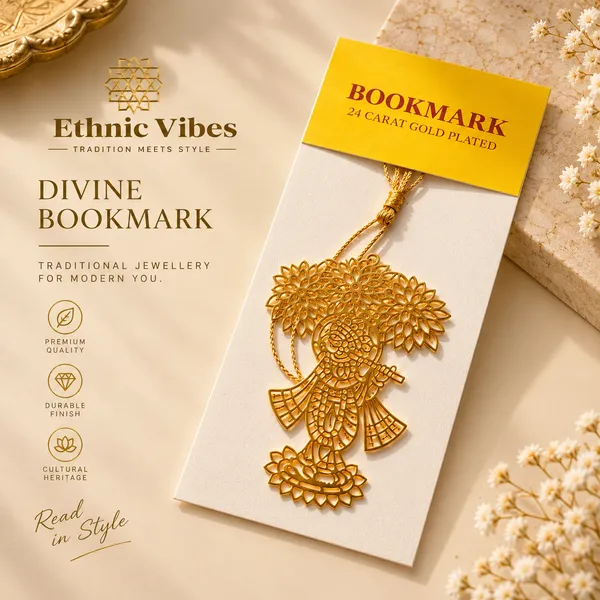 Gold_Premium_Brass_Bookmark_Krishna