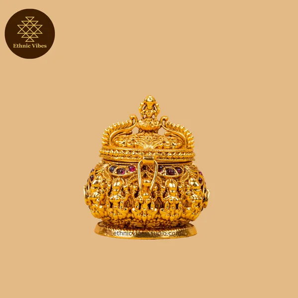 Gold_Premium_Brass_Sindoor_Box_Lakshmi_With_Jewels