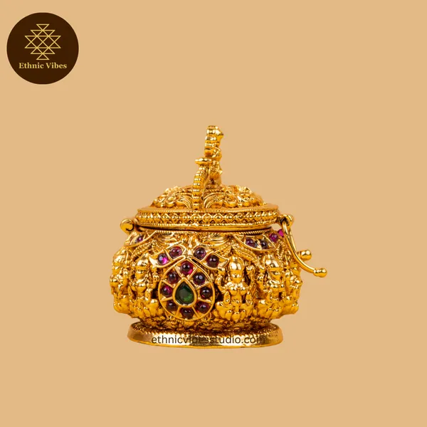 Gold_Premium_Brass_Sindoor_Box_Lakshmi_With_Jewels