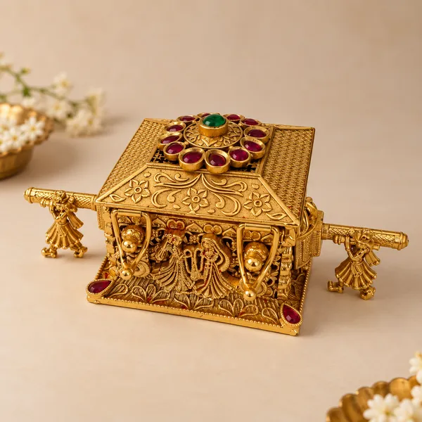 Gold_Premium_Brass_Sindoor_Box_Palki_Design