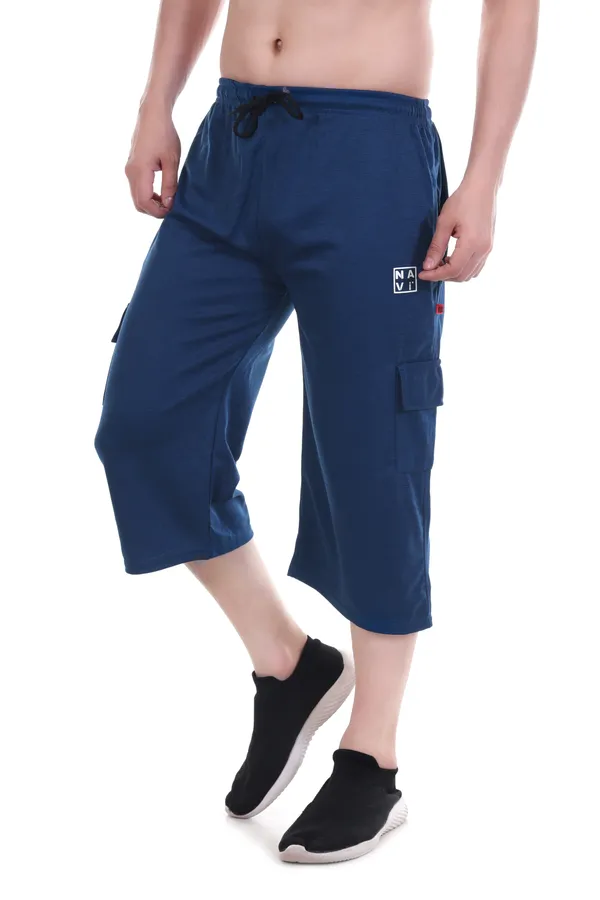 Blue_Lightweight_Sporty_Capri_Shorts_For_Men_&_Women