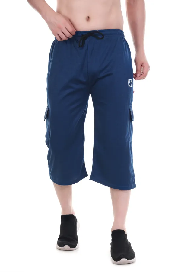 Blue_Lightweight_Sporty_Capri_Shorts_For_Men_&_Women