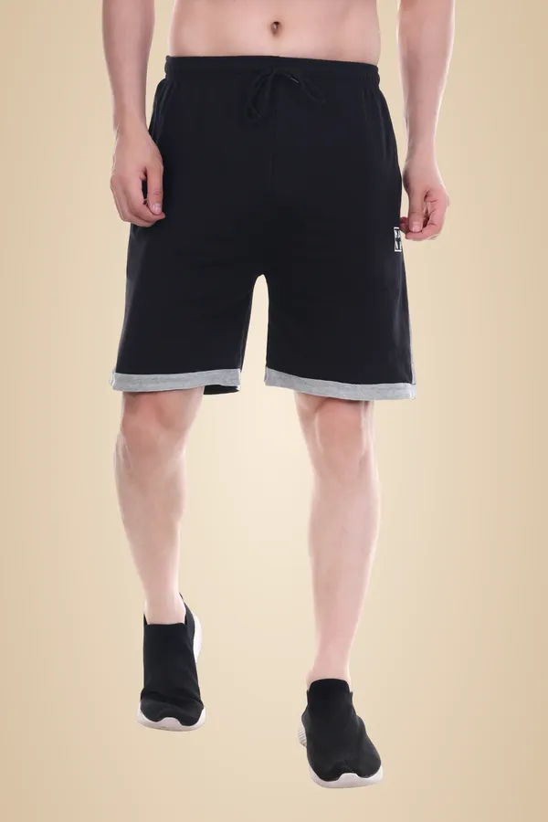 Black_Casual_Comfort_Cotton_Shorts_For_Men_&_Women