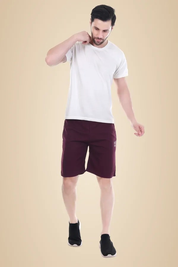 Wine_Soft_Touch_Casual_Shorts_For_Men_&_Women