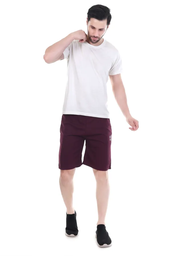 Wine_Soft_Touch_Casual_Shorts_For_Men_&_Women