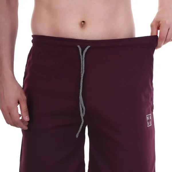 Wine_Soft_Touch_Casual_Shorts_For_Men_&_Women