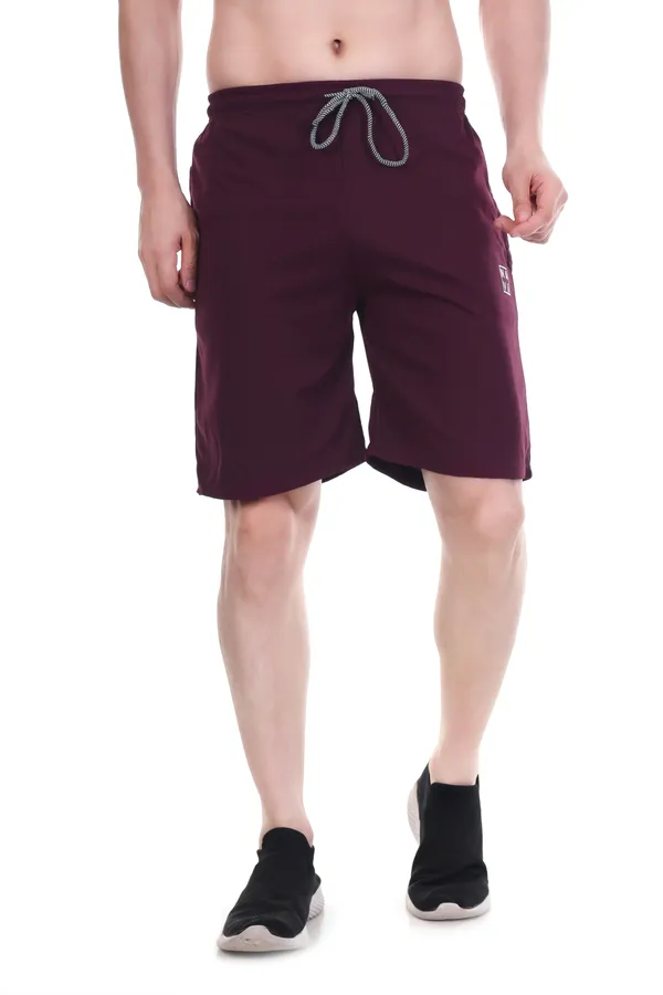 Wine_Soft_Touch_Casual_Shorts_For_Men_&_Women