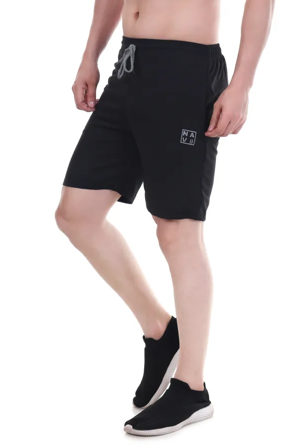 Black_Durable_Cotton_Blend_Shorts_For_Men_&_Women