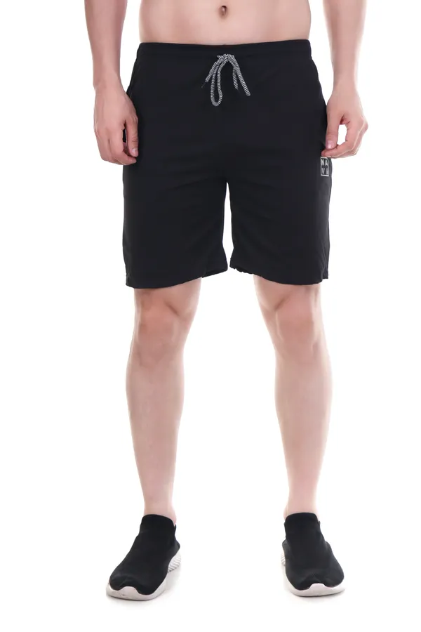 Black_Durable_Cotton_Blend_Shorts_For_Men_&_Women