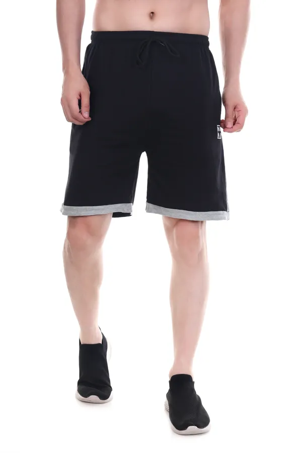 Black_Casual_Comfort_Cotton_Shorts_For_Men_&_Women