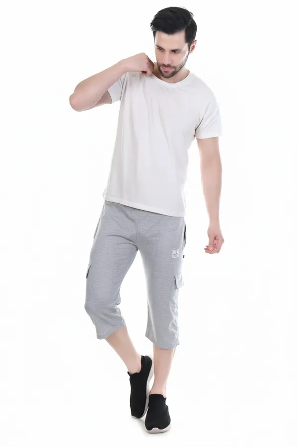 Ligh_Grey_Street_Style_Capri_Shorts_For_Men_&_Women