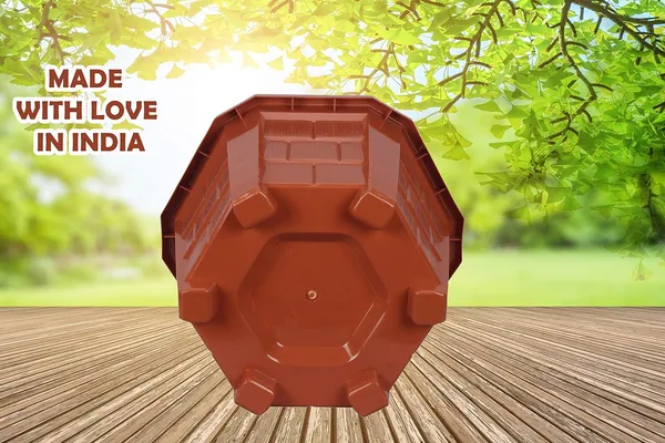 (Pack_Of_4)_Brown_Hexagonal_Plastic_Pots_Flower_Plant_Pot_2Xl_Durable_Plant_Pot_Hexagonal_Pot_Outdoor_Plants_Flower_Plastic_Pot