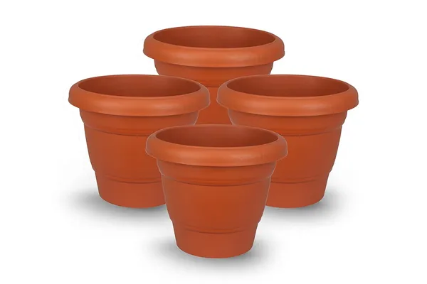 Pack_of_4_Brown_Round_Virgin_Plastic_Modern_Design_Durable_Plastic_Plant_Pot_For_Gardening__(Xl_(14_X_16_Inch))