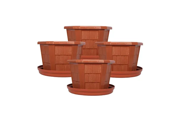 Brown_Hexagonal_(Pack_Of_4)_Modern_Design_Durable_Plastic_Plant_Pot_For_Gardening_(With_Plate)_(Xxl)