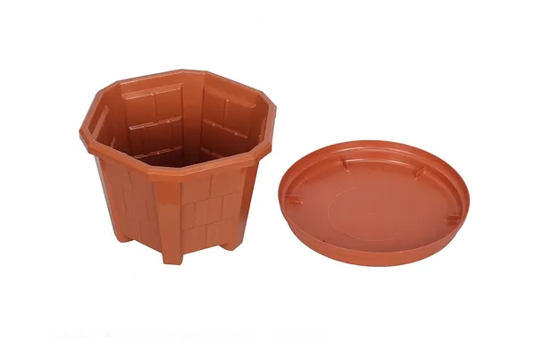 Brown_Hexagonal_(Pack_Of_4)_Modern_Design_Durable_Plastic_Plant_Pot_For_Gardening_(With_Plate)_(Xxl)