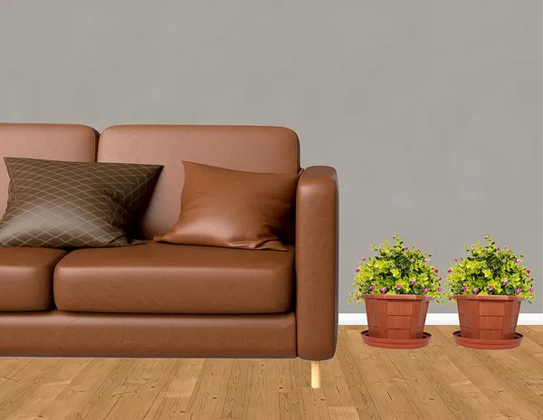 Brown_Hexagonal_Pack_of_4_Modern_Design_Durable_Plastic_Plant_Pot_for_Gardening_with_Plate,_Medium,_Terracotta_Brown