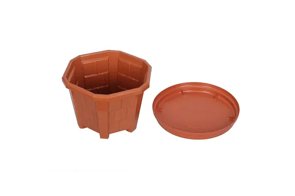 Brown_Hexagonal_Pack_of_4_Modern_Design_Durable_Plastic_Plant_Pot_for_Gardening_with_Plate,_Medium,_Terracotta_Brown