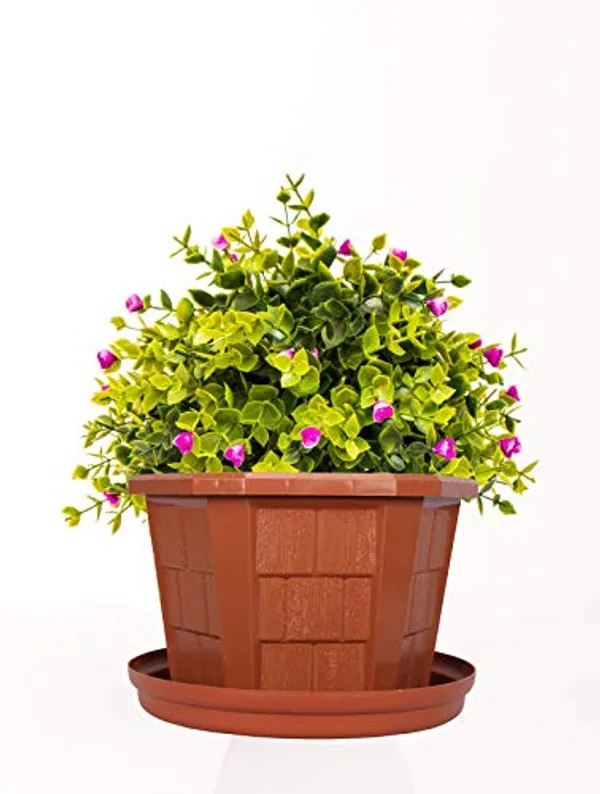Brown_Hexagonal_Pack_of_4_Modern_Design_Durable_Plastic_Plant_Pot_for_Gardening_with_Plate,_Medium,_Terracotta_Brown