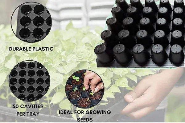 (Pack_Of_25)_Black_Germination_Seedling_Tray_–Small_50_Holes_Seedling_Trays_For_Plants_Seed_Tray_And_Plant_Tray_Reusable_Trays_For_Garden_Plantation_Small_50_Holes_Cavities_Tray_For_Seeding