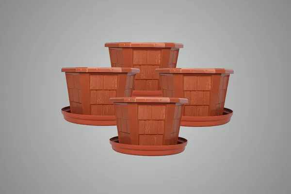 Brown_Hexagonal_(Pack_Of_4)_Modern_Design_Durable_Plastic_Plant_Pot_For_Gardening_(With_Plate)_(Xxl)