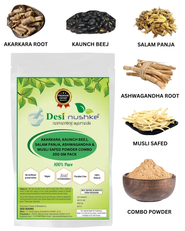 200Gm_Akarkara_Root,_Kaunch_Beej,_Salam_Panja,_Ashwagandha_&_Musli_Safed_Powder_Combo__|_Energy,Power_&_Performance_Booster_For_Men_(One_Month_Pack)