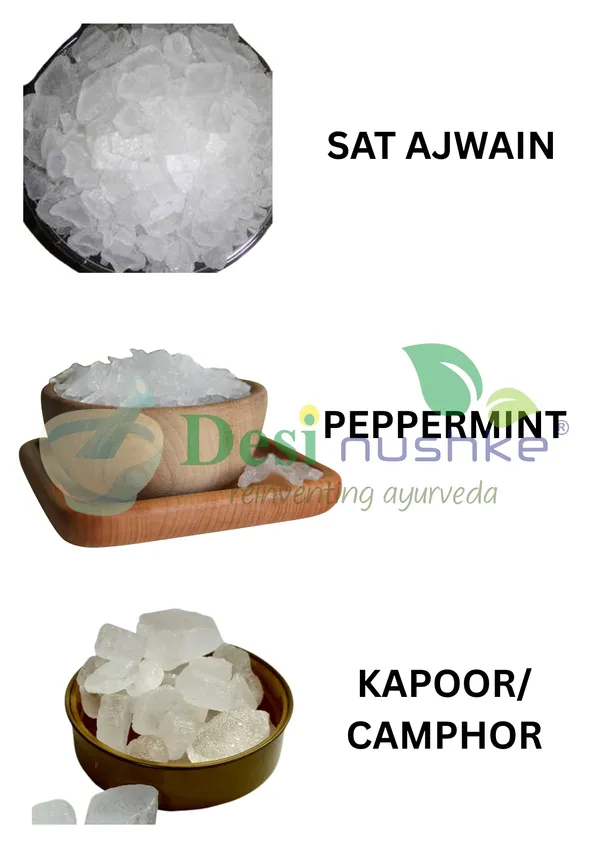 Sat_Ajwain,_Peppermint_&_Kapoor_Crystal_(50_GM_Each)_|_150_GM_Combo_Pack_|_Thymol_(Ajwain_Ke_Phool),_Menthol_&_Camphor_Crystal_|_Aromatherapeutic_I_Plant-Derived_|_100%_Natural_&_Organic_|_100%_Pure