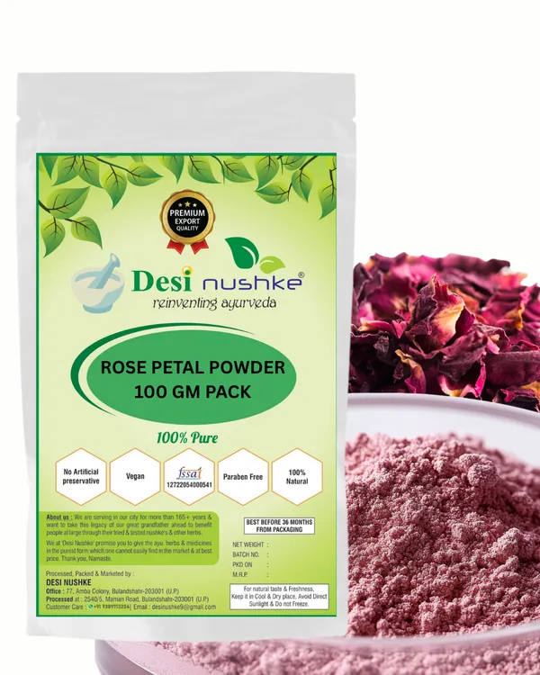 Organic_Rose_Petal_Powder_|_Pure_And_Natural_Double_Filtered_Rose_Petal_Powder_|_Face_Mask_For_Fairness,_Skin_Taning_And_Glowing_Skin_:_100Gm