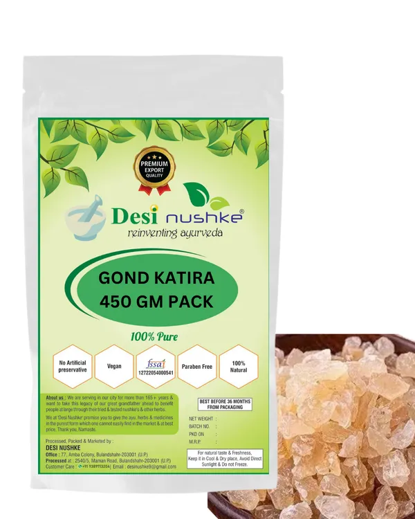Gond_Katira_|_450_GM_|_Pack_of_1_|_Paraben_Free_|_Tragacanth_Gum,_Kathila_Gum,_Katira_Gondh_|_Prevents_Heat_Stroke,_High_Cooling_Properties_|_Herbal_Food_|_100%_Natural_&_Organic_|_100%_Pure