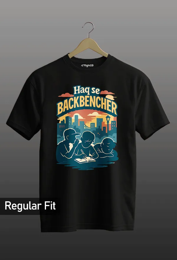 Backbencher_Black_Half_sleeve_printed_T-shirt