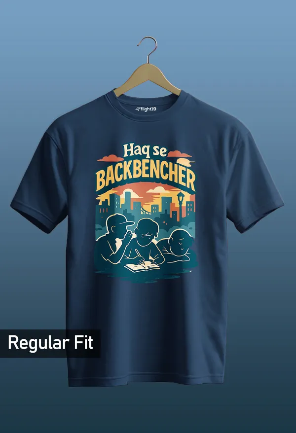 Backbencher_Navy_Blue_Half_sleeve_printed_T-shirt