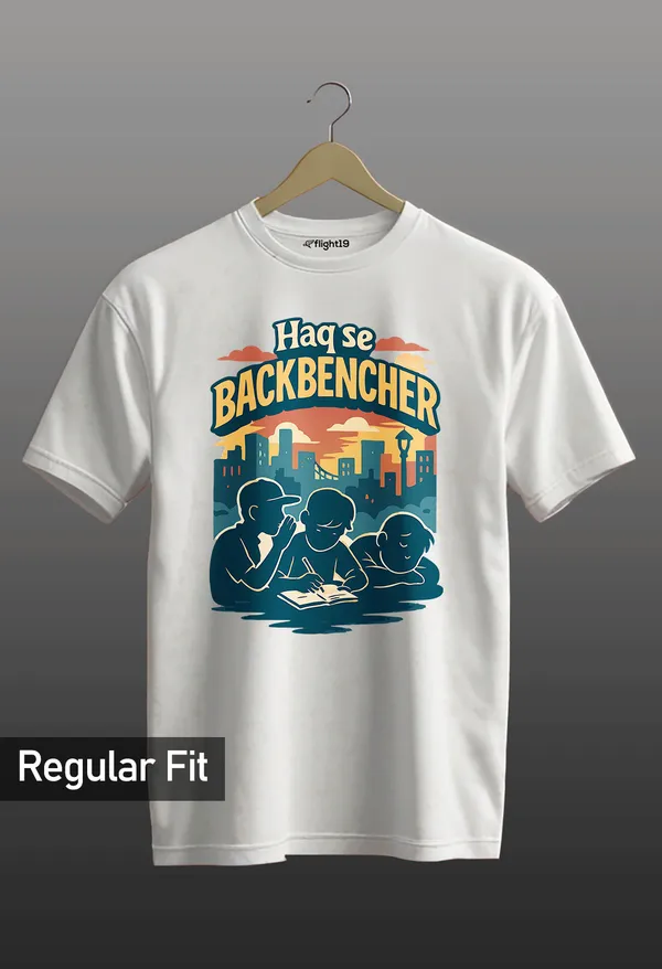 Backbencher_White_Half_sleeve_printed_T-shirt