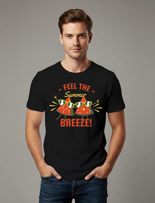 Feel_the_Summer_Breeze_Black_Half_sleeve_printed_T-shirt