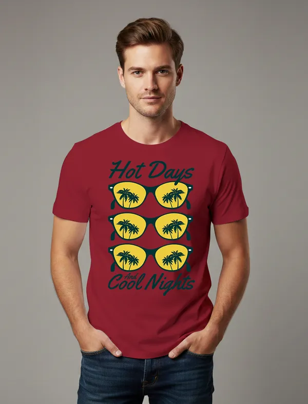 Hot_Days_Maroon_Half_sleeve_printed_T-shirt