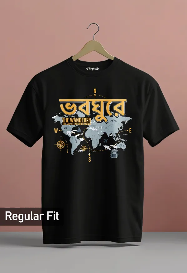 Voboghure_Black_Half_sleeve_printed_T-shirt