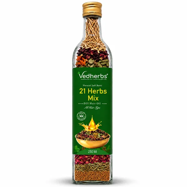 21_Herbal_Hair_Oil_Mix_For_250ml_|_Does_NOT_Include_Oil_|_Ayurvedic_Herbs_for_Long,_Thick_&_Lustrous_Hair_|_DIY_Oil_Infusion_for_Scalp_&_Hair_Care_