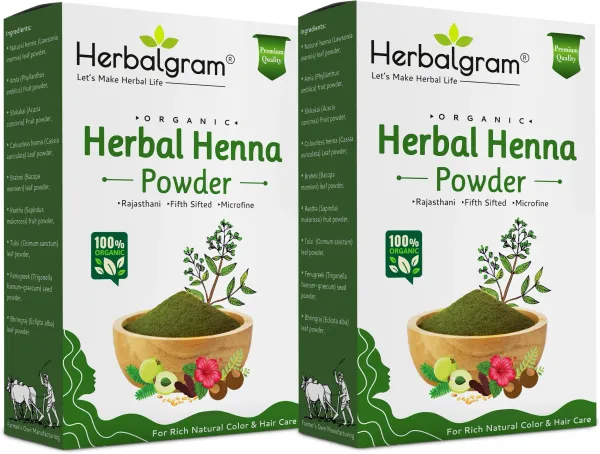 Pack_of_2_100%_Organic_Rajasthani_Combo_Herbal_Henna_Powder_For_Hair_(200_G)