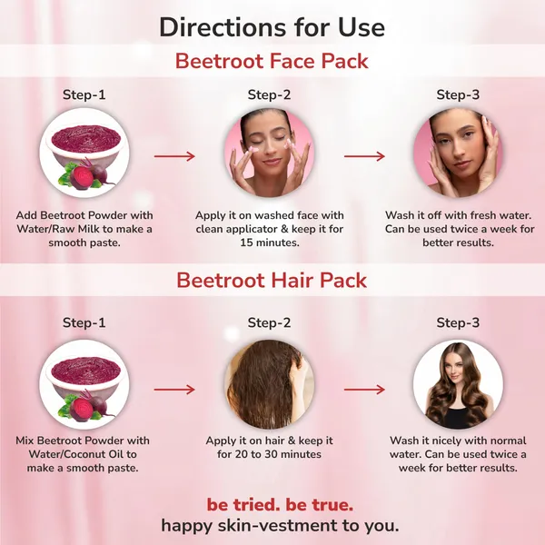 Pack_of_3_300gm_Beetroot_Multani_Mitti_Powder_Rose_water_120_ml_with_free_face_brush_for_face_pack_and_skin_brightening