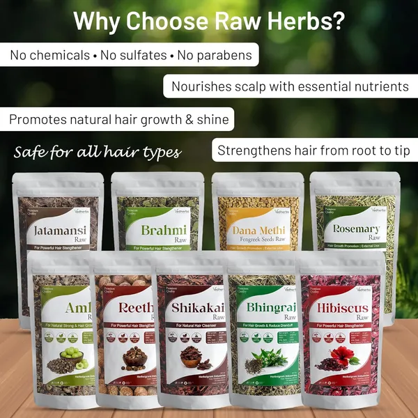 Pack_of_9_with_200ml_Shampoo_base_Raw_Amla_Reetha_Shikakai_Hibiscus_Bhringraj_Brahmi_Rosemary_Jatamansi_Dana_Methi_Raw_50gm_each_Whole_dry_for_hair_oil_and_shampoo
