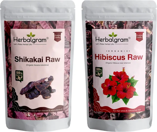 Pack_of_2_Raw_Shikakai_Pods_Hibiscus_Flower_Dry_Combo_Pack_For_Pure_&_Natural_Hair_Care_(200_G)